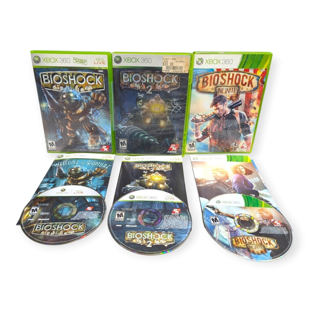 BioShock 1 2 and Infinite Xbox 360 Trilogy Bundle 2K Games Complete CIB